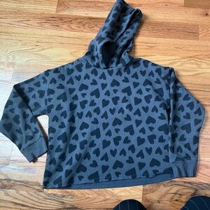 Girls Old Navy Kids Black Heart Patterned Hoodie